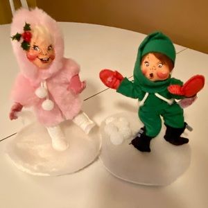 Annalee Christmas vintage snow dolls